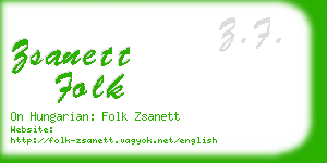 zsanett folk business card